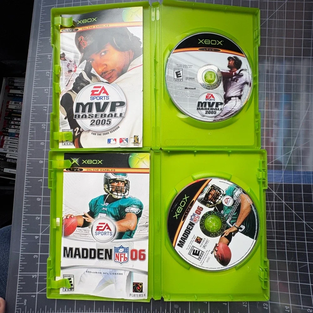 EA Sports Xbox Video Game Lot 6 Games Madden Tiger‎ Woods MVP Baseball Good